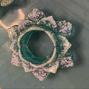 Lotus flower resin candle holder